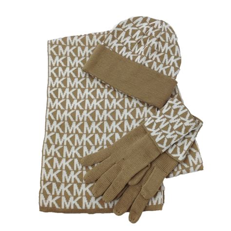 michael kors hat scarf and gloves set|Michael Kors women's hat.